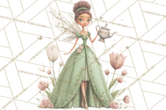 Art Nouveau Fairy Tea Party Clipart PNG Product Image 5