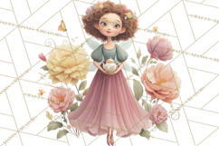 Art Nouveau Fairy Tea Party Clipart PNG Product Image 3
