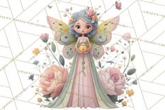 Art Nouveau Fairy Tea Party Clipart PNG Product Image 5
