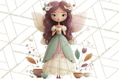 Art Nouveau Fairy Tea Party Clipart PNG Product Image 3