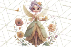 Art Nouveau Fairy Tea Party Clipart PNG Product Image 4