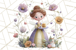 Art Nouveau Fairy Tea Party Clipart PNG Product Image 5