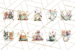 Art Nouveau Fairy Tea Party Clipart PNG Product Image 2