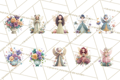 Art Nouveau Fairy Tea Party Clipart PNG Product Image 5