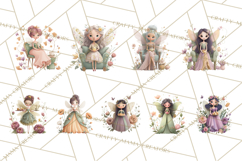 Art Nouveau Fairy Tea Party Clipart PNG Product Image 6