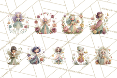 Art Nouveau Fairy Tea Party Clipart PNG Product Image 7