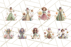 Art Nouveau Fairy Tea Party Clipart PNG Product Image 9