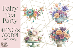 Art Nouveau Fairy Tea Party Clipart PNG Product Image 1