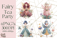 Art Nouveau Fairy Tea Party Clipart PNG Product Image 1