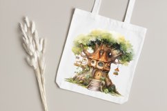 Fairy Tree House Watercolor Sublimation Clipart Product Image 4