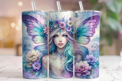 Floral Fairy Tumbler Wrap, Fantasy Forest Tumbler, Mystical Product Image 1