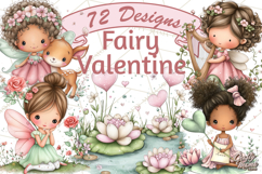 Enchanted Forest Fairies Clipart PNG, Woodland Valentine Art Product Image 1