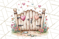 Enchanted Forest Fairies Clipart PNG, Woodland Valentine Art Product Image 3