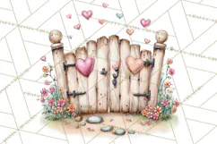 Enchanted Forest Fairies Clipart PNG, Woodland Valentine Art Product Image 3