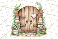 Enchanted Forest Fairies Clipart PNG, Woodland Valentine Art Product Image 2