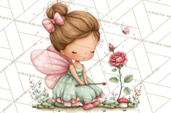 Enchanted Forest Fairies Clipart PNG, Woodland Valentine Art Product Image 3