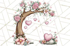 Enchanted Forest Fairies Clipart PNG, Woodland Valentine Art Product Image 4