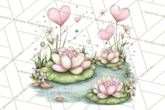 Enchanted Forest Fairies Clipart PNG, Woodland Valentine Art Product Image 2