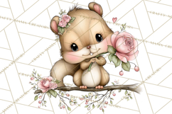 Enchanted Forest Fairies Clipart PNG, Woodland Valentine Art Product Image 4