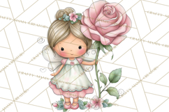 Enchanted Forest Fairies Clipart PNG, Woodland Valentine Art Product Image 2