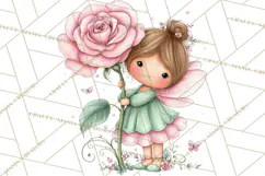 Enchanted Forest Fairies Clipart PNG, Woodland Valentine Art Product Image 3