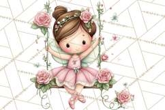 Enchanted Forest Fairies Clipart PNG, Woodland Valentine Art Product Image 3