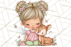 Enchanted Forest Fairies Clipart PNG, Woodland Valentine Art Product Image 5
