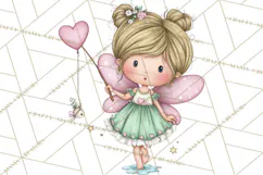 Enchanted Forest Fairies Clipart PNG, Woodland Valentine Art Product Image 2