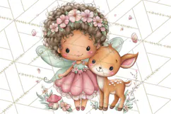 Enchanted Forest Fairies Clipart PNG, Woodland Valentine Art Product Image 3