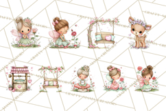 Enchanted Forest Fairies Clipart PNG, Woodland Valentine Art Product Image 5