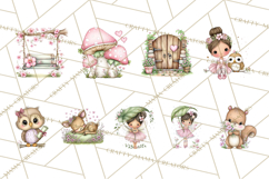 Enchanted Forest Fairies Clipart PNG, Woodland Valentine Art Product Image 6
