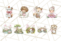 Enchanted Forest Fairies Clipart PNG, Woodland Valentine Art Product Image 2