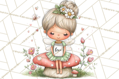 Enchanted Forest Fairies Clipart PNG, Woodland Valentine Art Product Image 4