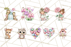 Enchanted Forest Fairies Clipart PNG, Woodland Valentine Art Product Image 3