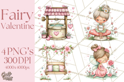 Enchanted Forest Fairies Clipart PNG, Woodland Valentine Art Product Image 1
