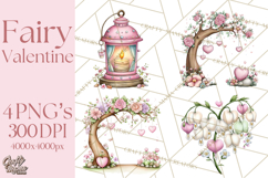 Enchanted Forest Fairies Clipart PNG, Woodland Valentine Art Product Image 1