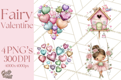 Enchanted Forest Fairies Clipart PNG, Woodland Valentine Art Product Image 1