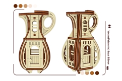 Tiny Fairy House - Laser Cut File, SVG Plywood Jug Miniature Product Image 4