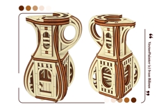 Tiny Fairy House - Laser Cut File, SVG Plywood Jug Miniature Product Image 5