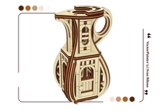 Tiny Fairy House - Laser Cut File, SVG Plywood Jug Miniature Product Image 3