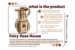 Tiny Fairy House - Laser Cut File, SVG Plywood Jug Miniature Product Image 2