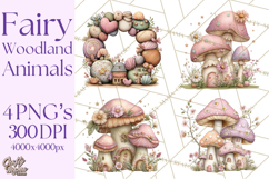 Woodland Fairy Animals Clipart PNG, Cute Pastel Watercolor Product Image 1