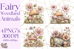 Woodland Fairy Animals Clipart PNG, Cute Pastel Watercolor Product Image 1