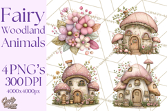 Woodland Fairy Animals Clipart PNG, Cute Pastel Watercolor Product Image 1