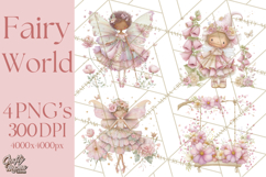 Whimsical Fairy World Clipart, Pastel Fairy Houses Png Product Image 1