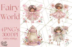 Whimsical Fairy World Clipart, Pastel Fairy Houses Png Product Image 1