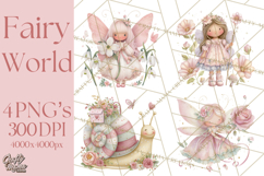 Whimsical Fairy World Clipart, Pastel Fairy Houses Png Product Image 1