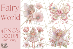 Whimsical Fairy World Clipart, Pastel Fairy Houses Png Product Image 1