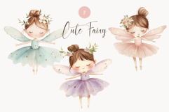 Cute Watercolor Fairy Clipart Set 3 Pastel Fairy Girls Product Image 1