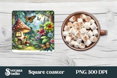 Fairy square coaster bundle | Fairy mushroom house Product Image 4